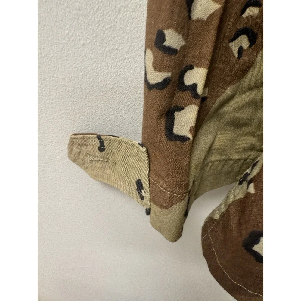 Vintage US Army Shirt Mens Large Short Desert Camo BDU Chocolate Chip Jacket